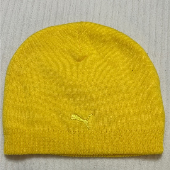 Puma Women’s Bright Yellow Knit Beanie Hat - Picture 1 of 3